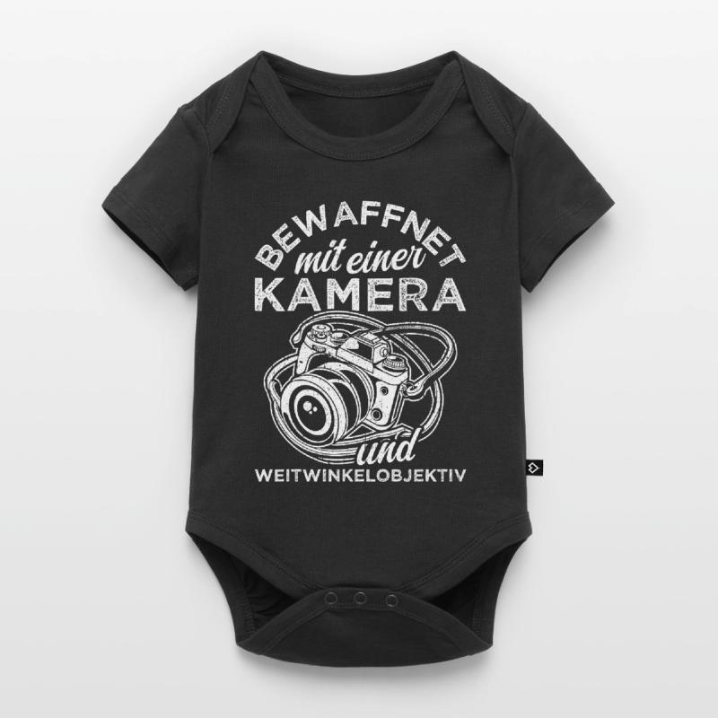 Bewaffnet mit einer KAMERA und WEITWINKELOBJEKTIV Baby Premium Kurzarmbody