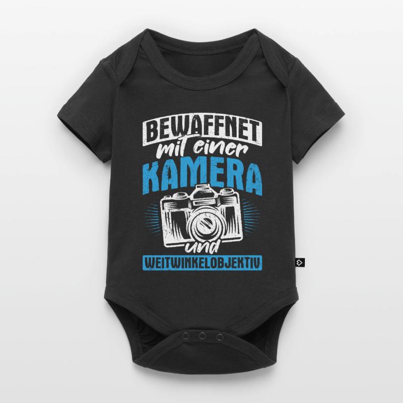 Bewaffnet mit einer KAMERA und WEITWINKELOBJEKTIV Baby Premium Kurzarmbody