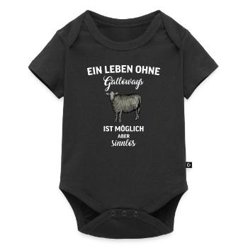 Galloway Rind I Schottland Rinderzucht Geschenk - Baby Premium Kurzarmbody - Schwarz - Vorne