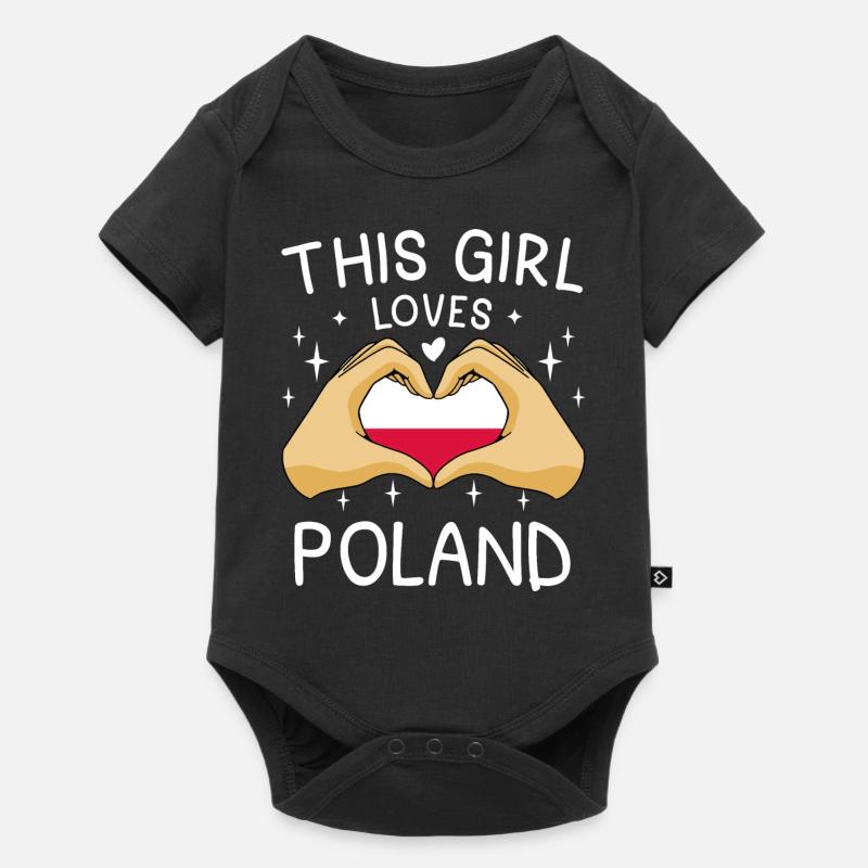 Pologne Drapeau utilisé Look Polska Drapeau polonais - Body à manches courtes Premium Bébé - noir