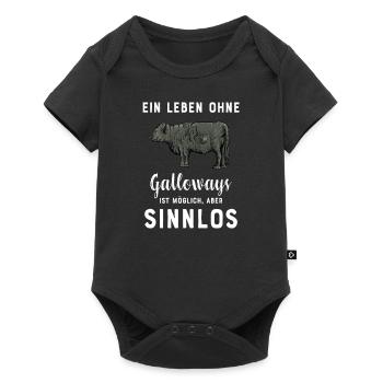 Galloway Rind I Schottland Rinderzucht Geschenk - Baby Premium Kurzarmbody - Schwarz - Vorne