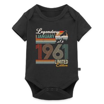 Cadeau d’anniversaire Janvier 1961 Edition Limitée - Body à manches courtes Premium Bébé - noir - Devant
