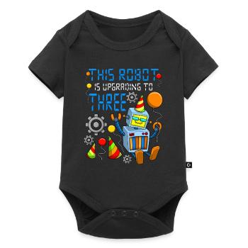 Robot Birthday Outfit Boy 3rd Robot Birthday Party - Baby Premium short-sleeve bodysuit - black - Front