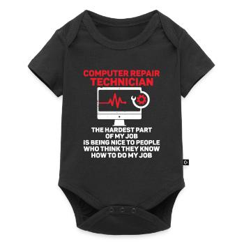 Computer Repair Technology Support Technology - Baby Premium short-sleeve bodysuit - black - Front