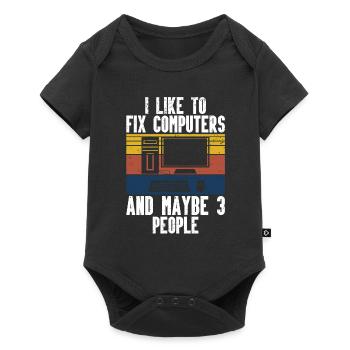 Computer Repair Technology Support Technology - Baby Premium short-sleeve bodysuit - black - Front