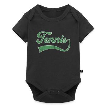 Lettrage tennis - Body à manches courtes Premium Bébé - noir - Devant