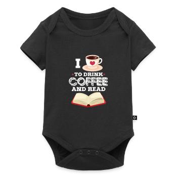 Café Livres de lecture Caféine Espresso Cadeau - Body à manches courtes Premium Bébé - noir - Devant
