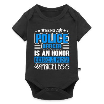 Police Officer Being A Mom Is Priceless - Baby Premium short-sleeve bodysuit - black - Front