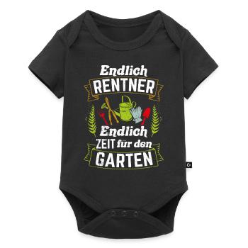Rentner Ruhestand Hobbygärtner Pensionär Geschenk - Baby Premium Kurzarmbody - Schwarz - Vorne