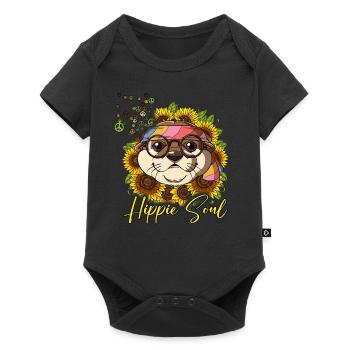 60s 70s Costume Hippie Soul - Baby Premium short-sleeve bodysuit - black - Front