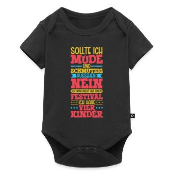 Müde und schmutzig - vier Kinder - Baby Premium Kurzarmbody - Schwarz - Vorne