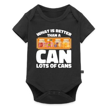 Was ist besser als eine Dose Einmachen Geschenk - Baby Premium Kurzarmbody - Schwarz - Vorne