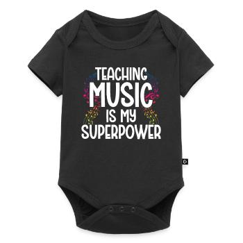 Teaching Music is my Superpower - Baby Premium short-sleeve bodysuit - black - Front