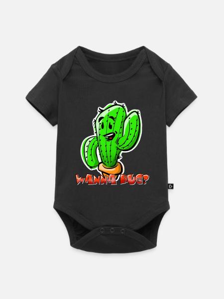 Cactus wanna Hug - Baby Premium Kurzarmbody - Schwarz