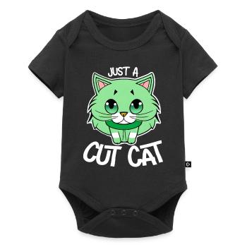Juste un mignon petit chat - Body à manches courtes Premium Bébé - noir - Devant