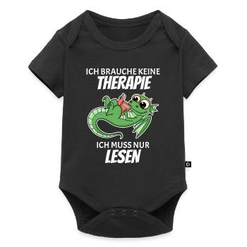 Bücher Drache Drachen - Baby Premium Kurzarmbody - Schwarz - Vorne