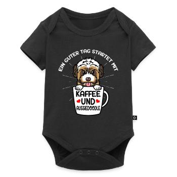 Café et chien Aussiedoodle - Body à manches courtes Premium Bébé - noir - Devant