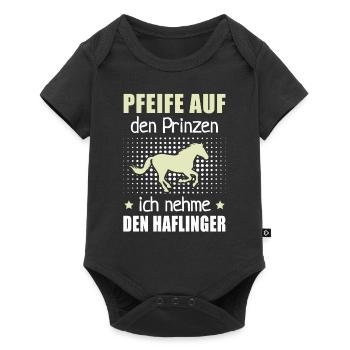 Pfeife Prinzen Nehme Haflinger Pferderasse Reithof - Baby Premium Kurzarmbody - Schwarz - Vorne