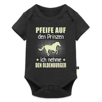 Pfeife Prinzen Nehme Oldenburger Pferderassen - Baby Premium Kurzarmbody - Schwarz - Vorne