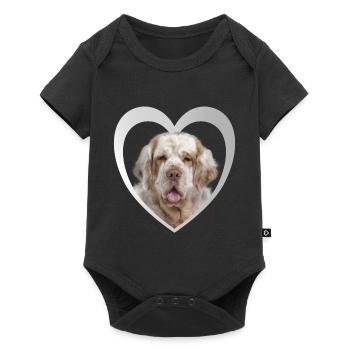 Clumber Spaniel Heart - I Love Clumber Spaniel - Baby Premium short-sleeve bodysuit - black - Front
