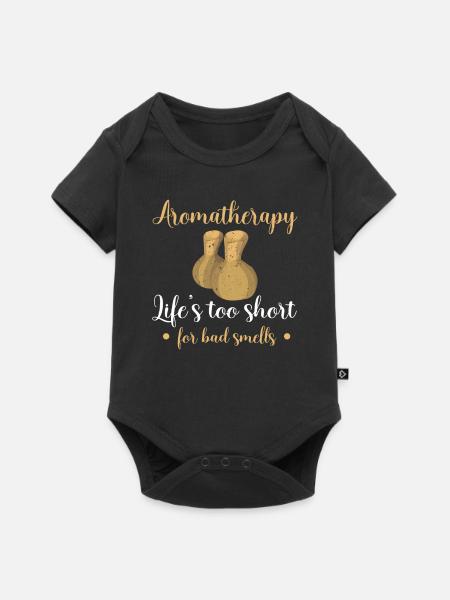 Aromatherapie Gidtschenk - Baby Premium Kurzarmbody - Schwarz