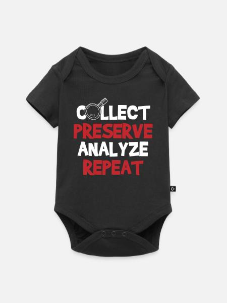 Forensiker Kostüm - Baby Premium Kurzarmbody - Schwarz