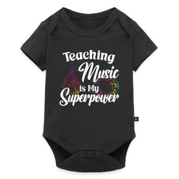 Teaching Music is my Superpower - Baby Premium short-sleeve bodysuit - black - Front