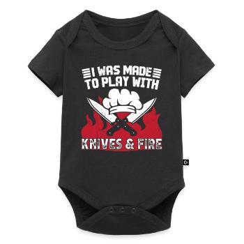 I was made to play with Knives and Fire - Baby Premium short-sleeve bodysuit - black - Front