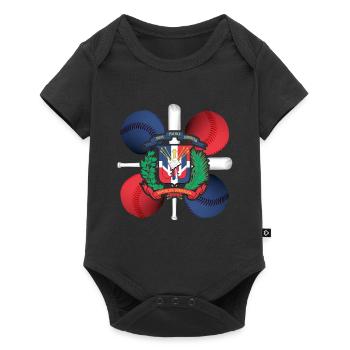 République dominicaine Flag Baseball Bats Pelota - Body à manches courtes Premium Bébé - noir - Devant