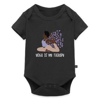 Yoga Is My Therapy Hatha Asanas Kundalini - Baby Premium short-sleeve bodysuit - black - Front