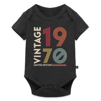 1970 Birthday Retro Vintage born in 1970 - Baby Premium short-sleeve bodysuit - black - Front