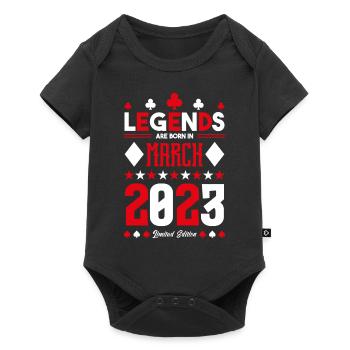 cadeau d'anniversaire Mars 2023. jeux de carte. - Body à manches courtes Premium Bébé - noir - Devant