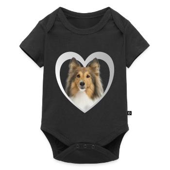 Sheltie - Dog Lover - Dog Heart - Baby Premium short-sleeve bodysuit - black - Front