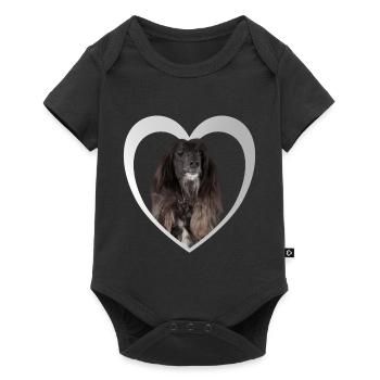 Afghan Hound Heart - I Love Greyhounds - Baby Premium short-sleeve bodysuit - black - Front
