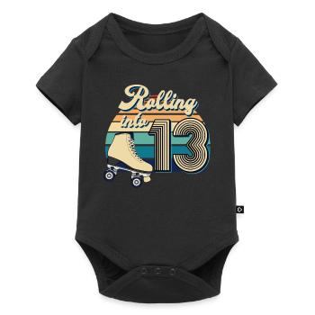 Rollerskating Geburtstag 13 Jahre Alt - Baby Premium Kurzarmbody - Schwarz - Vorne