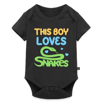 Ce garçon aime les serpents - Body à manches courtes Premium Bébé - noir - Devant