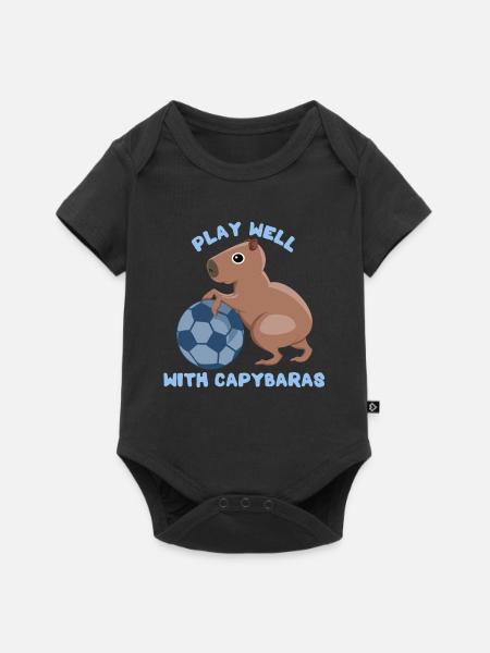 Capybara-Flüsterer Meerschweinchen Nagetier - Baby Premium Kurzarmbody - Schwarz