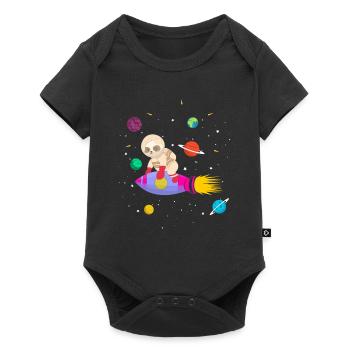 Futur astronaute panda ours - Body à manches courtes Premium Bébé - noir - Devant