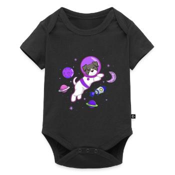 Puppy Dog Owner Astronaut - Baby Premium short-sleeve bodysuit - black - Front