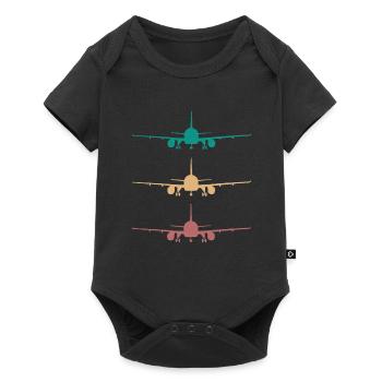 Airplane Retro Design 3 couleurs / pour les pilotes - Body à manches courtes Premium Bébé - noir - Devant