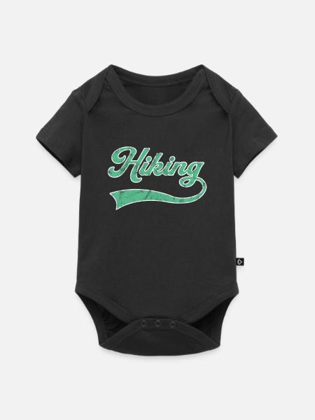 Wandern Schriftzug - Baby Premium Kurzarmbody - Schwarz