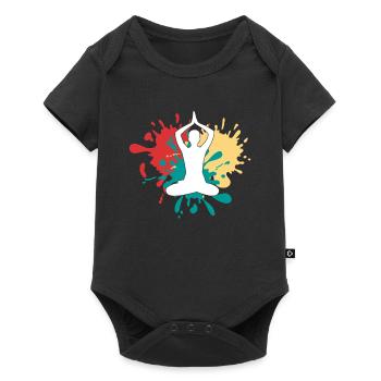 Yoga Méditation Silhouette - Body à manches courtes Premium Bébé - noir - Devant