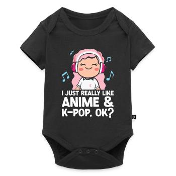 Anime & K-Pop Musique Kpop Manga Japonais Otaku - Body à manches courtes Premium Bébé - noir - Devant