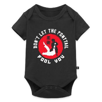 Brazilian Jiu Jitsu MMA Bjj Hugger - Baby Premium Kurzarmbody - Schwarz - Vorne