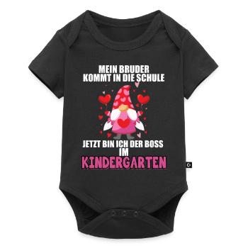 Mein Bruder Kommt In Die Schule Jetzt Bin Ich Boss - Baby Premium Kurzarmbody - Schwarz - Vorne