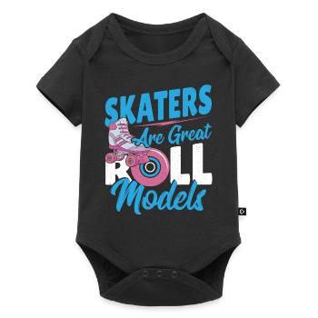 Skaters Are Great Roll Models Roller Skating - Baby Premium short-sleeve bodysuit - black - Front
