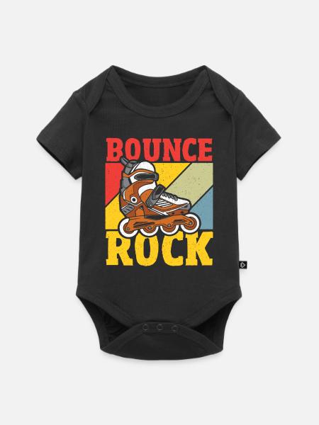 Bounce Rock Roller Skating Skater - Baby Premium Kurzarmbody - Schwarz