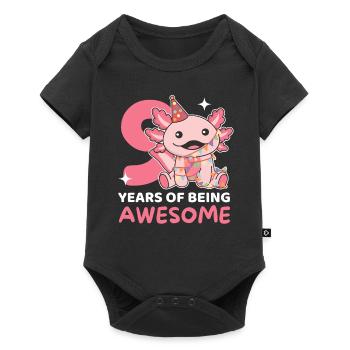 Axolotl for 9th birthday children nine years old - Baby Premium short-sleeve bodysuit - black - Front