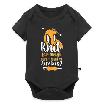 Tricoter si je tricote vite - Body à manches courtes Premium Bébé - noir - Devant