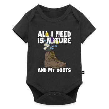 La nature et mes bottes Randonnée Trekking Randonnée en montagne - Body à manches courtes Premium Bébé - noir - Devant